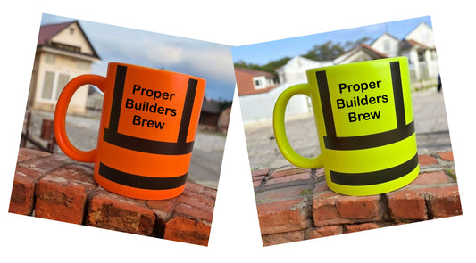 Hi Vis Orange / Yellow Proper Builders Brew Mug