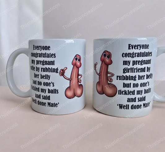 Funny Birth Announcement Gift Mug for New Dad, Baby Shower Mug - Drinkware Ceramic