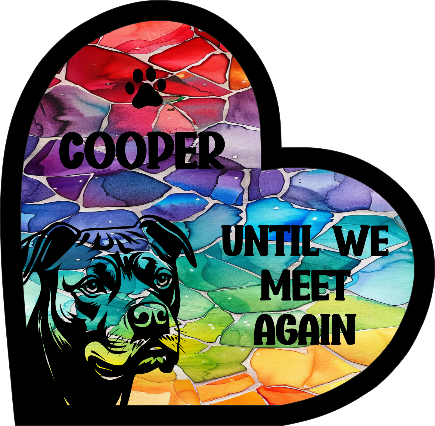 Stained Glass Effect Pet Memorial Stand