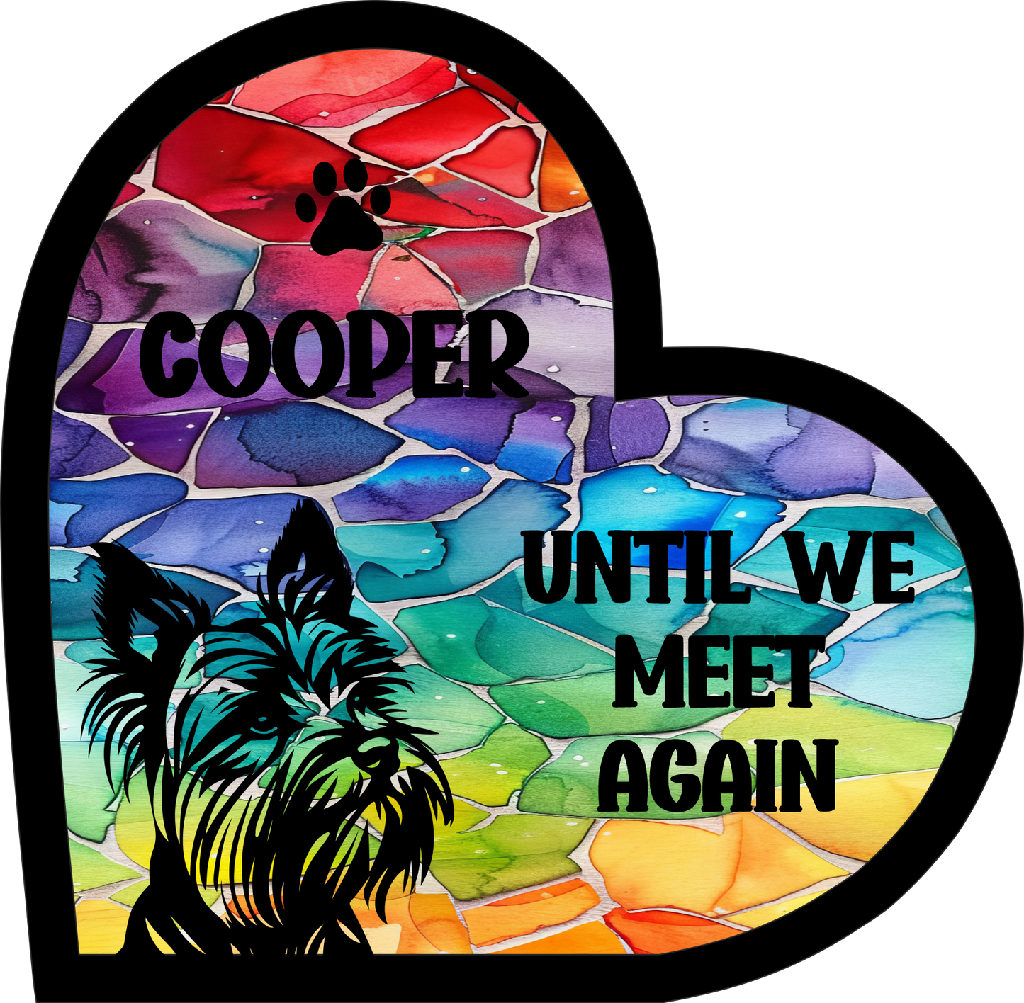 Stained Glass Effect Pet Memorial Stand