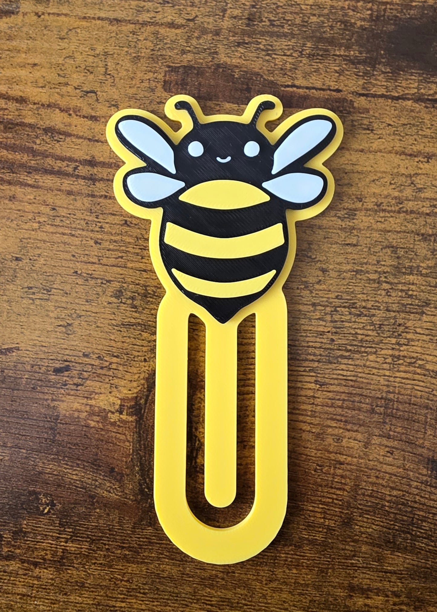 Bee Paperclip Bookmark – 3D Printed in Pink, Blue, Yellow or Purple – Cute Oversized Bookmark for Books, Journals & Planners