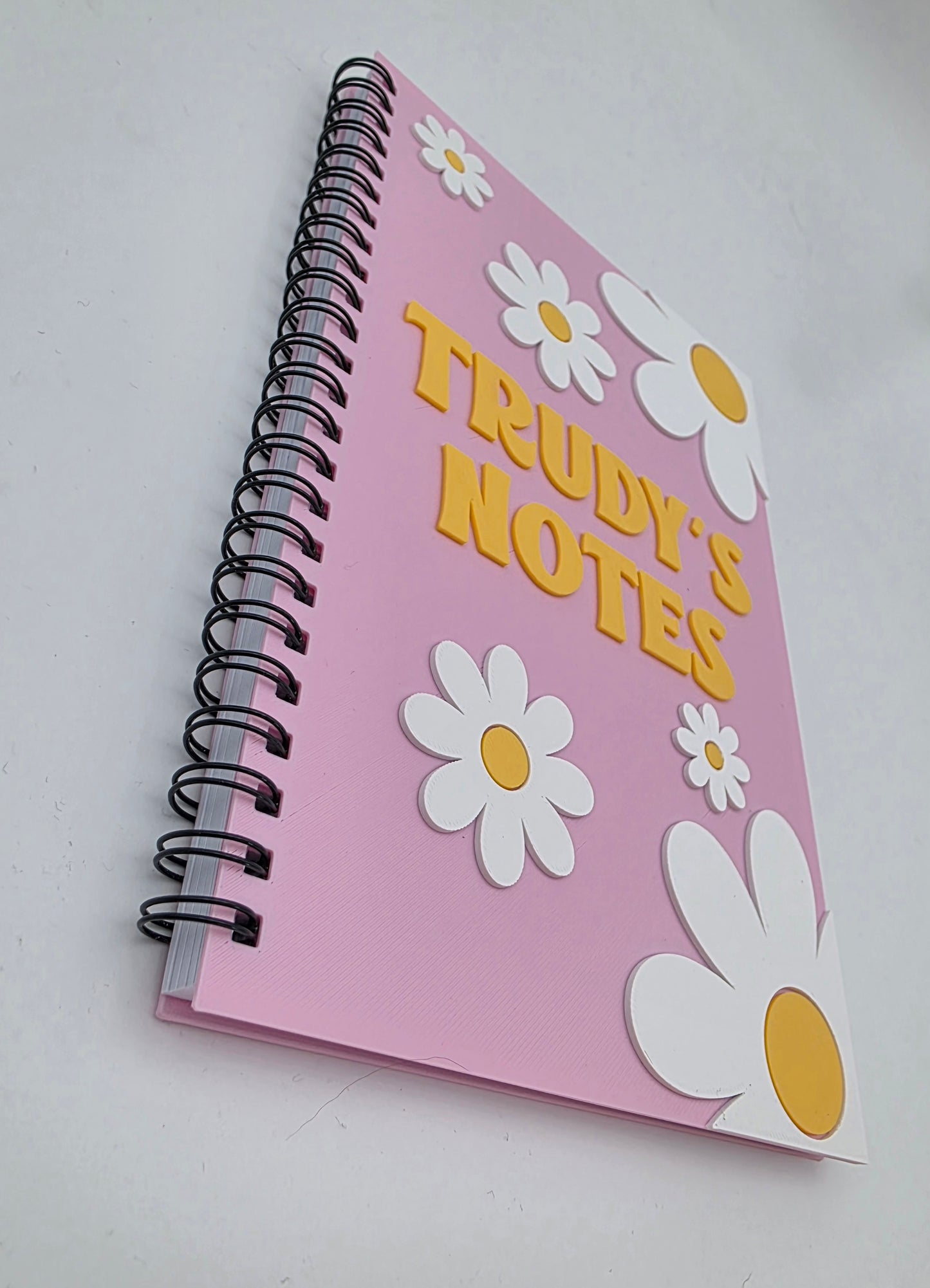 Personalised A5 Hardback Notebook | Custom Name Lined Journal | Daisy Floral Spiral Notebook | Teacher Gift | School Stationery, office