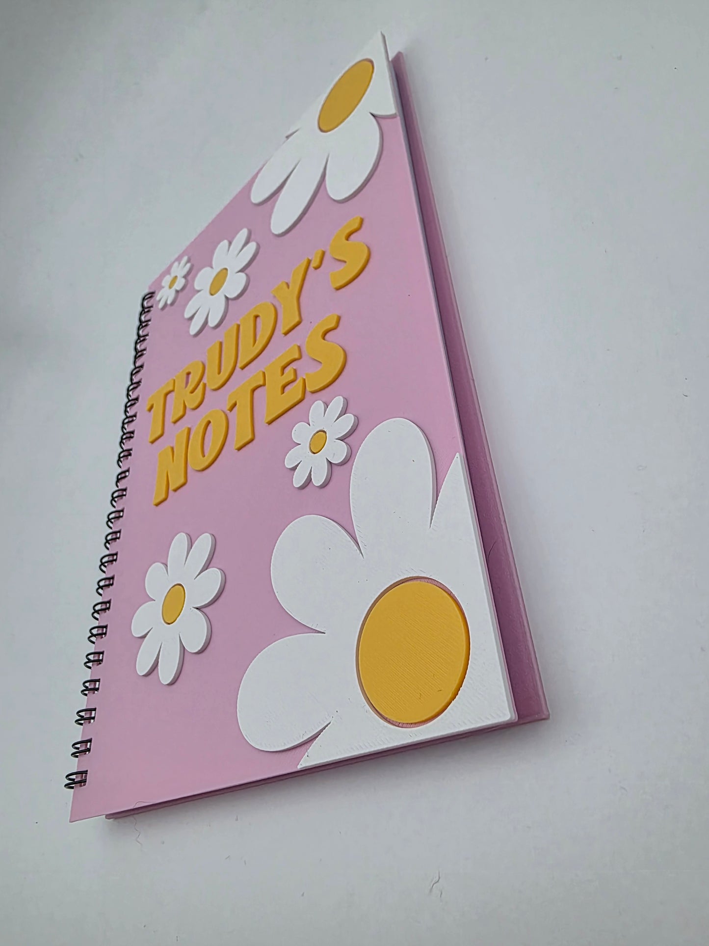 Personalised A5 Hardback Notebook | Custom Name Lined Journal | Daisy Floral Spiral Notebook | Teacher Gift | School Stationery, office